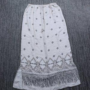 Vintage Teddi Womens Skirt Small Tan Geometric Bohemian Hippie